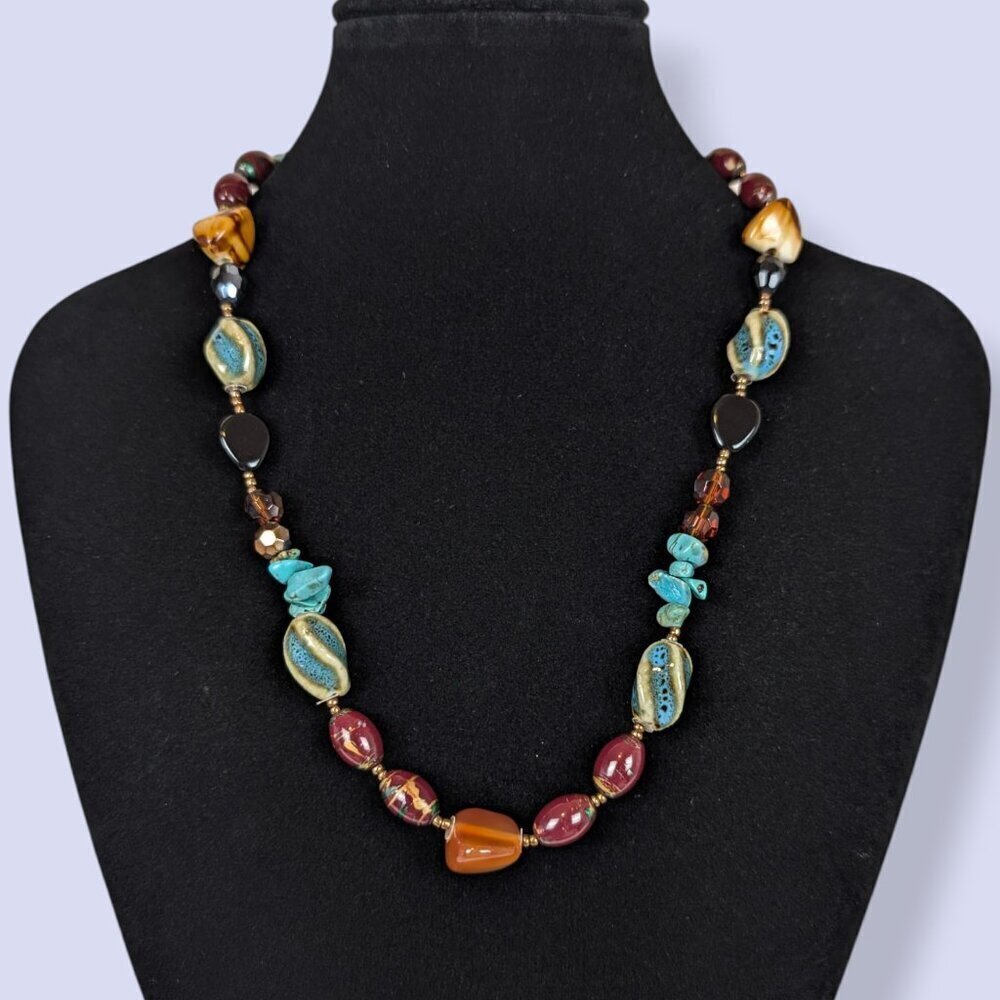 Bohemian Mixed Stone Beaded Necklace